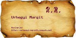 Urhegyi Margit névjegykártya
